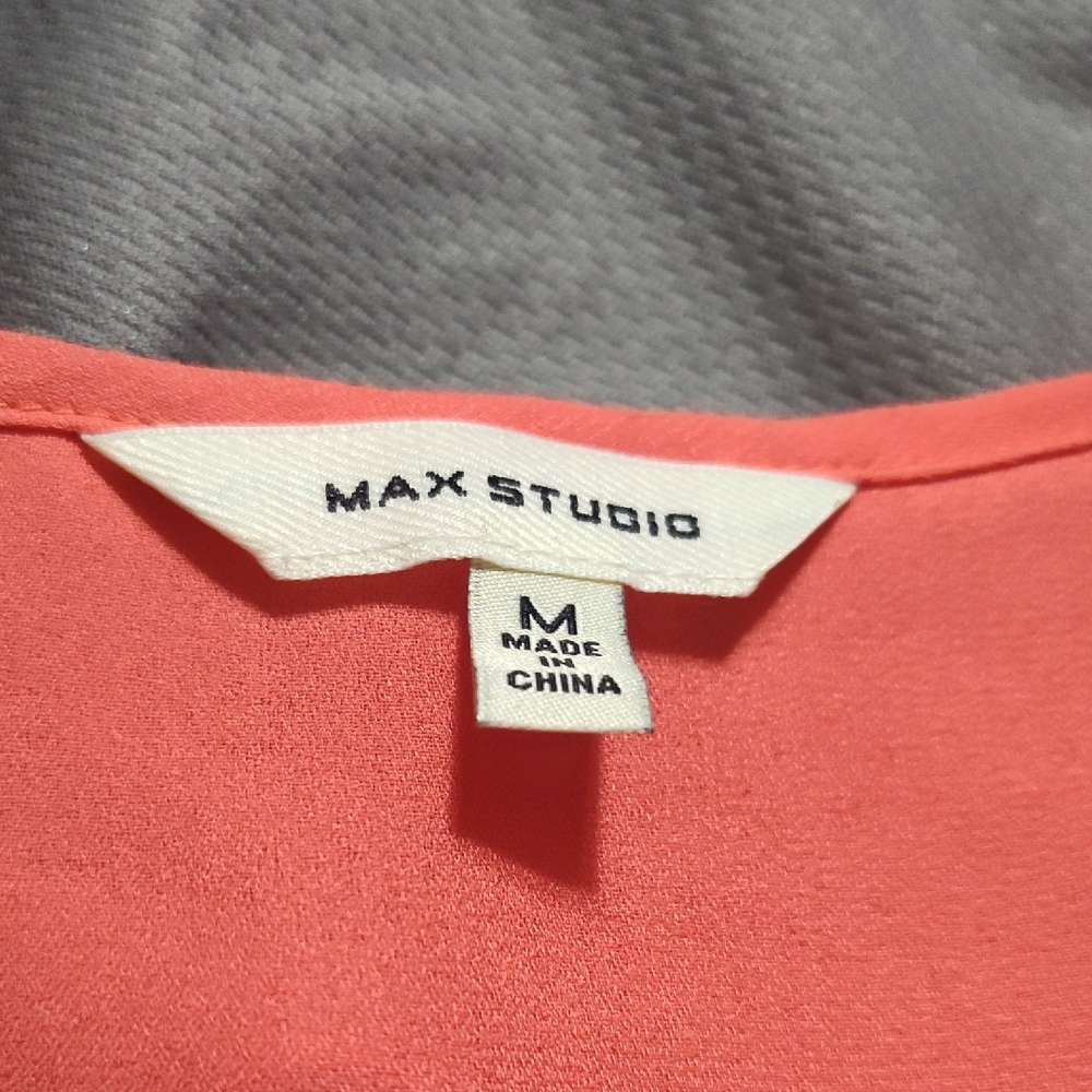 Max Studio Vibrant Coral Blouse